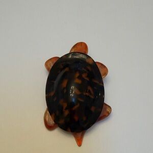 Tortoise Shell Turtle Brooch